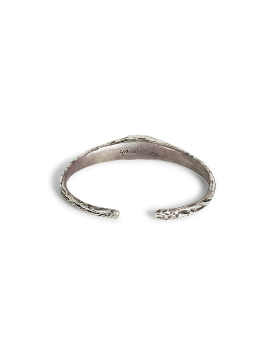Hammered Silver with Onyx Bracelet