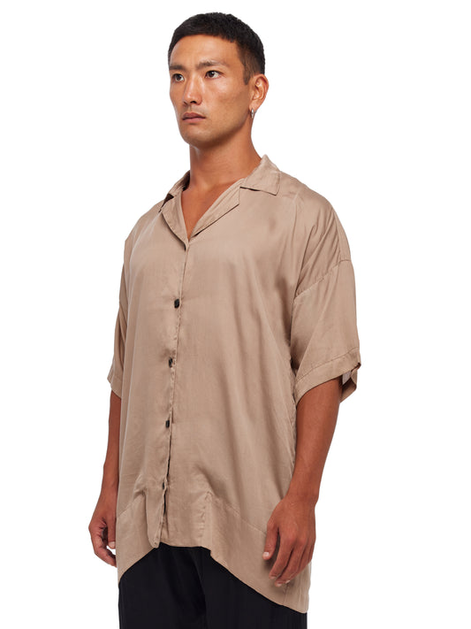 Satin Front Button Shirt