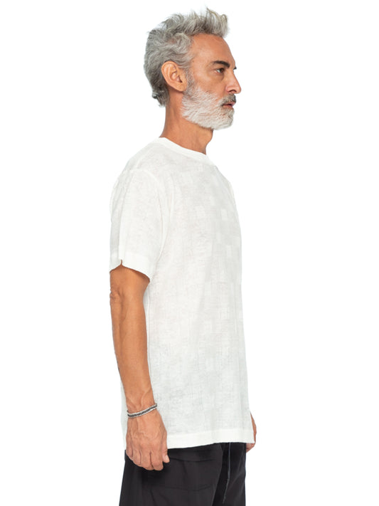 Square Pattern Linen Tee