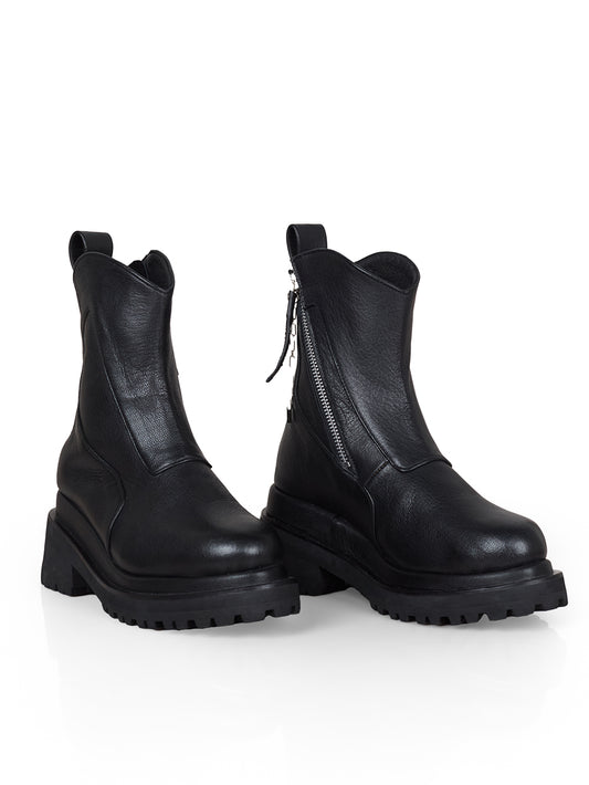 Side-Zip Goat Leather Boots