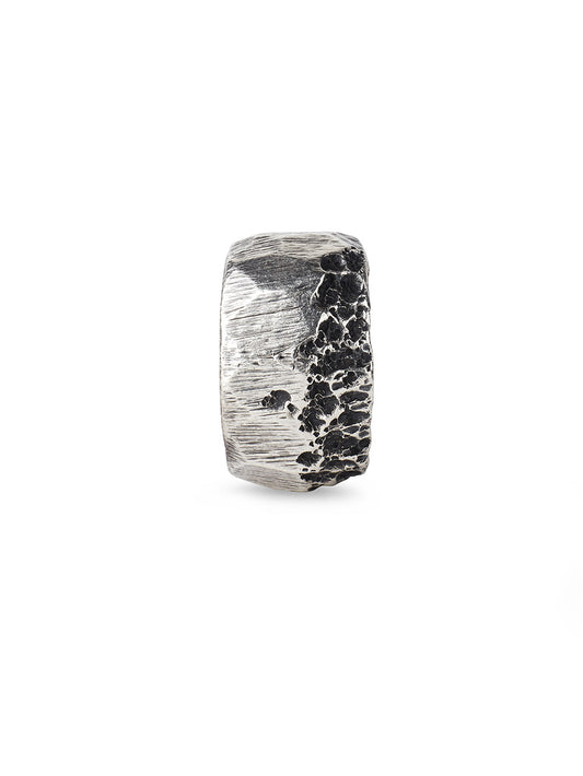 Volcanic Textured Silver Ring
