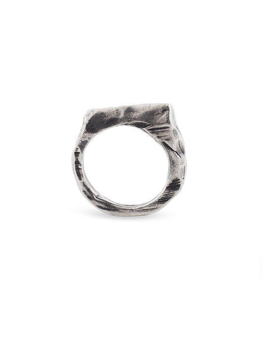 Raw Textured Silver Ring