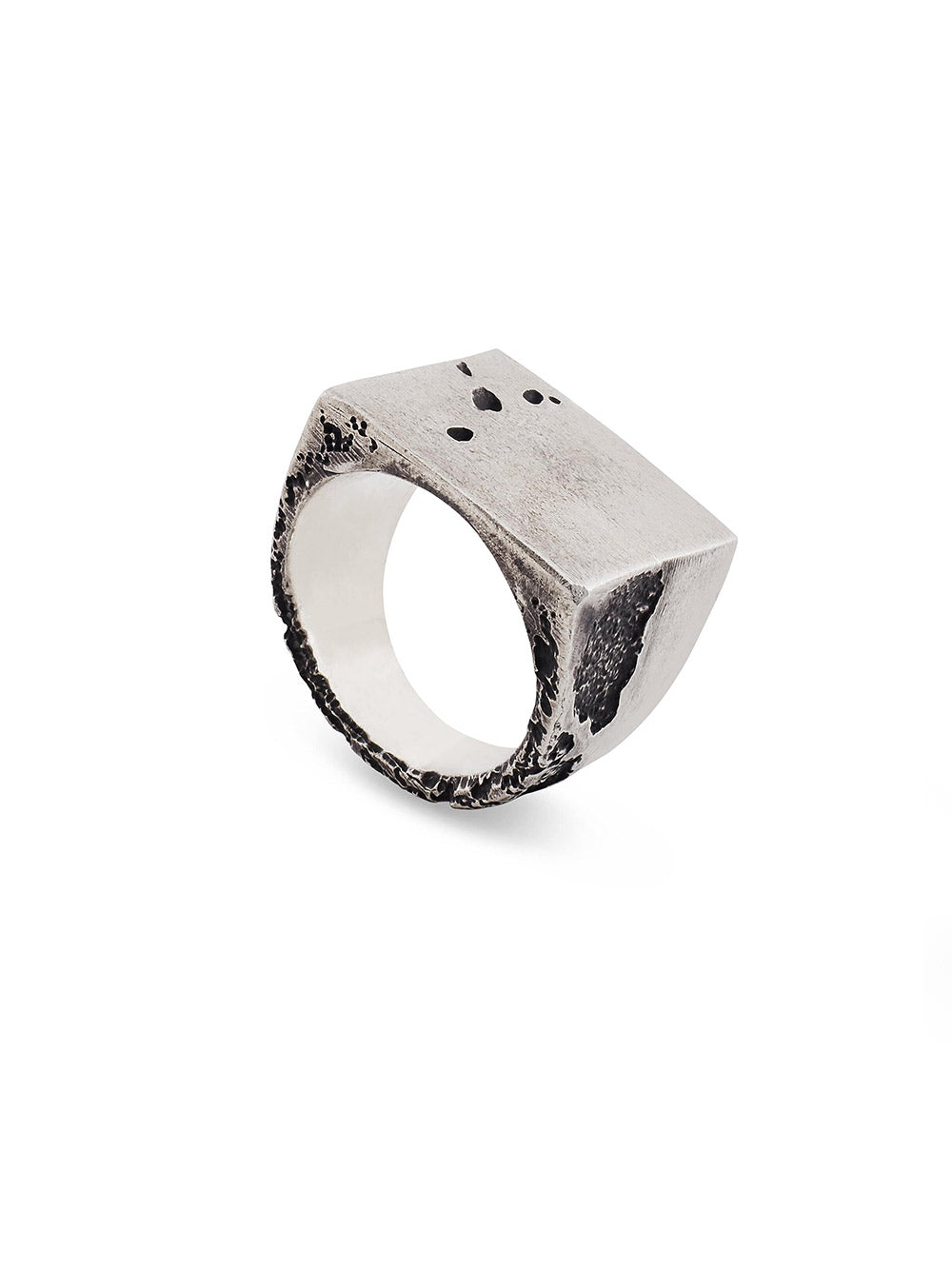 Geometric Textured Square Ring