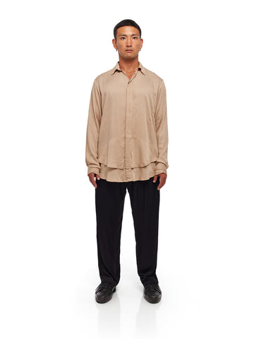 Draped Long Sleeve Shirt