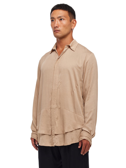 Draped Long Sleeve Shirt