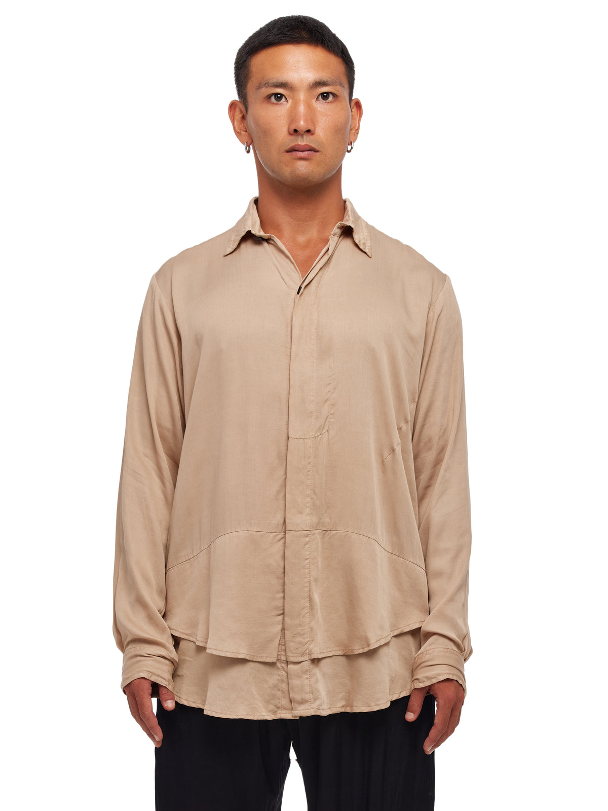 Draped Long Sleeve Shirt