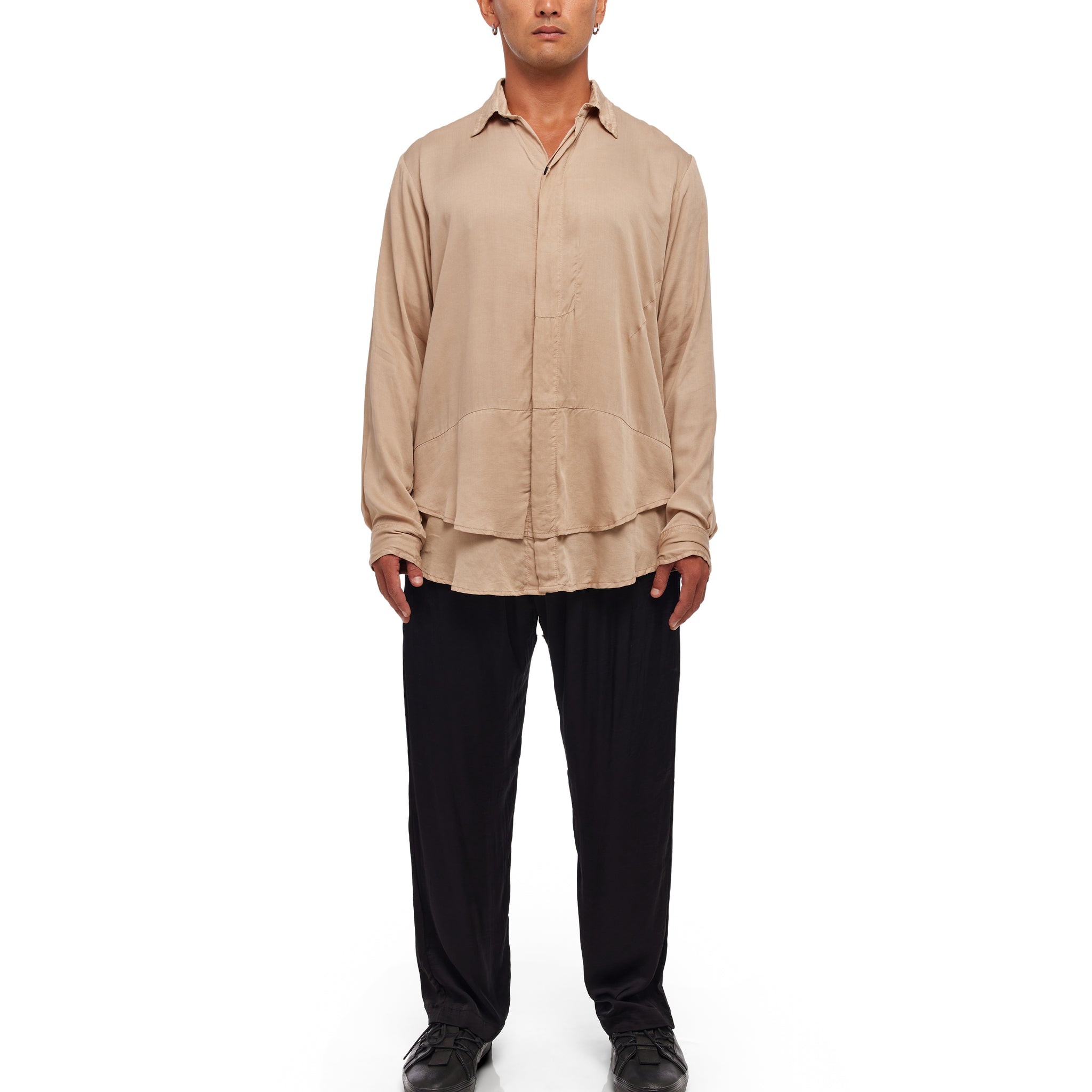 Draped Long Sleeve Shirt