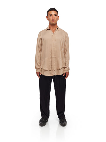Draped Long Sleeve Shirt