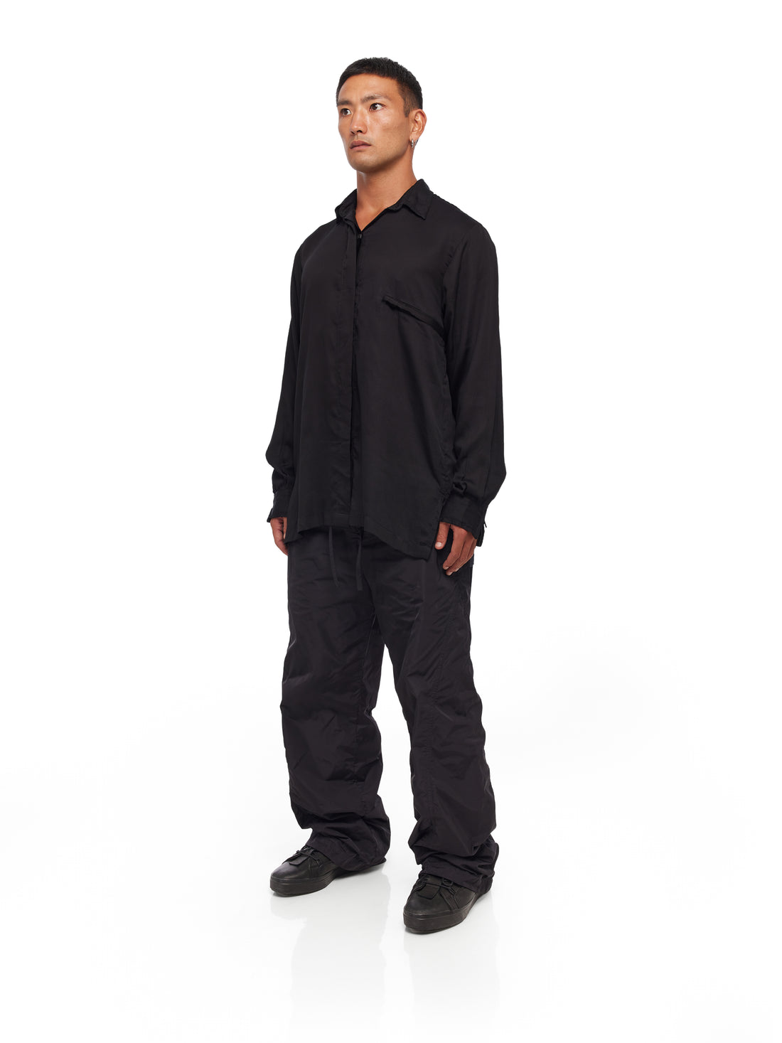 Draped Satin Long Sleeve