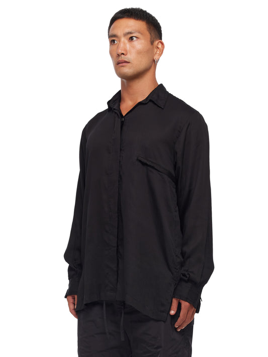 Draped Satin Long Sleeve