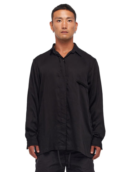Draped Satin Long Sleeve