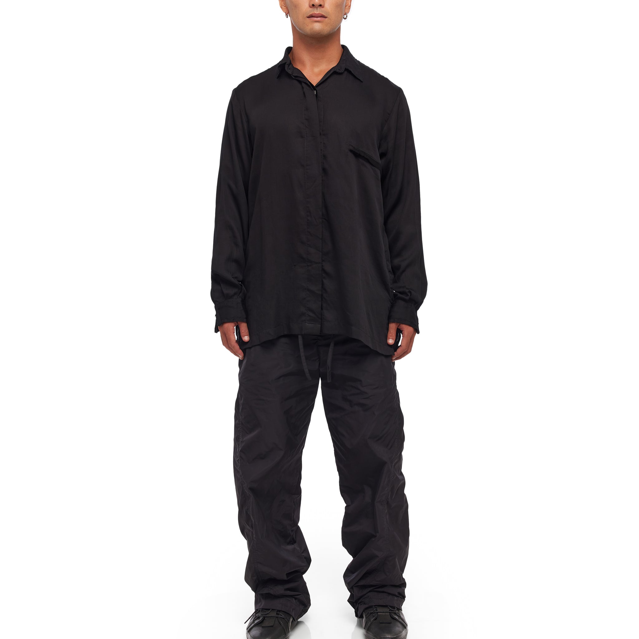 Draped Satin Long Sleeve