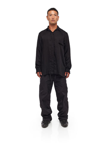 Draped Satin Long Sleeve