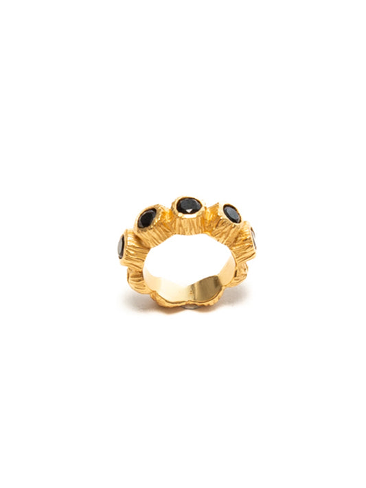 Gold-Plated Onyx Ring