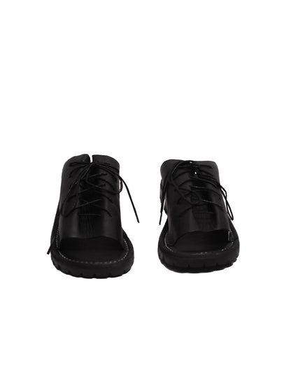 Lace Leather Slides