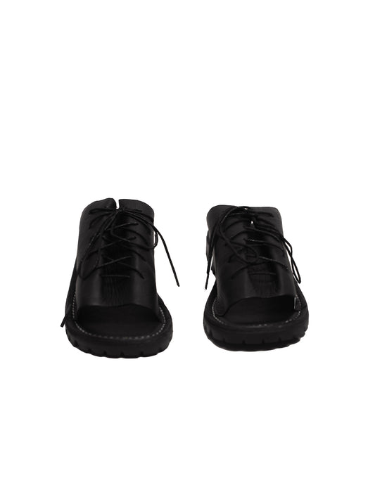 Lace Leather Slides