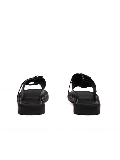 Lace Leather Slides