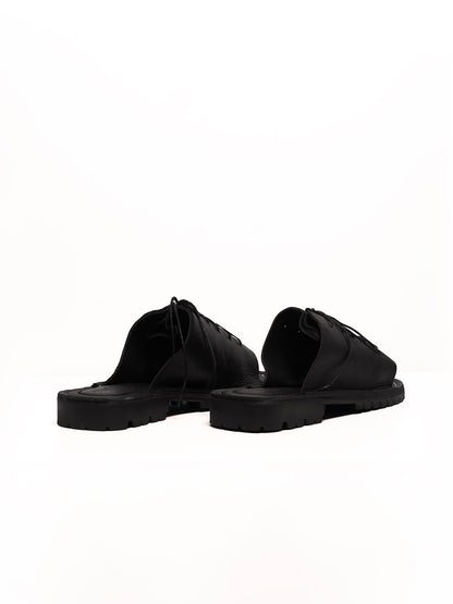 Lace Leather Slides