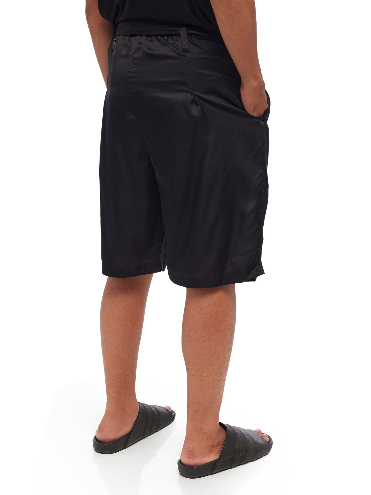 Lightweight Pleated Silk Shorts