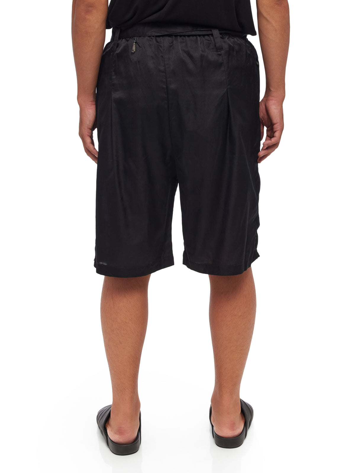 Lightweight Pleated Silk Shorts