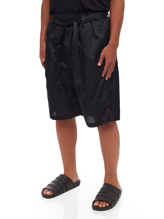 Lightweight Pleated Silk Shorts