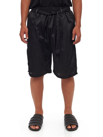 Lightweight Pleated Silk Shorts