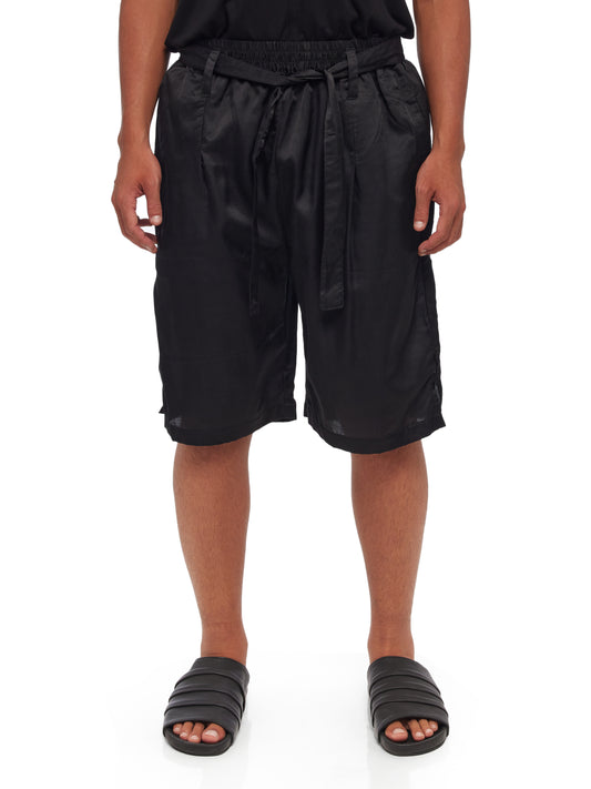 Lightweight Pleated Silk Shorts