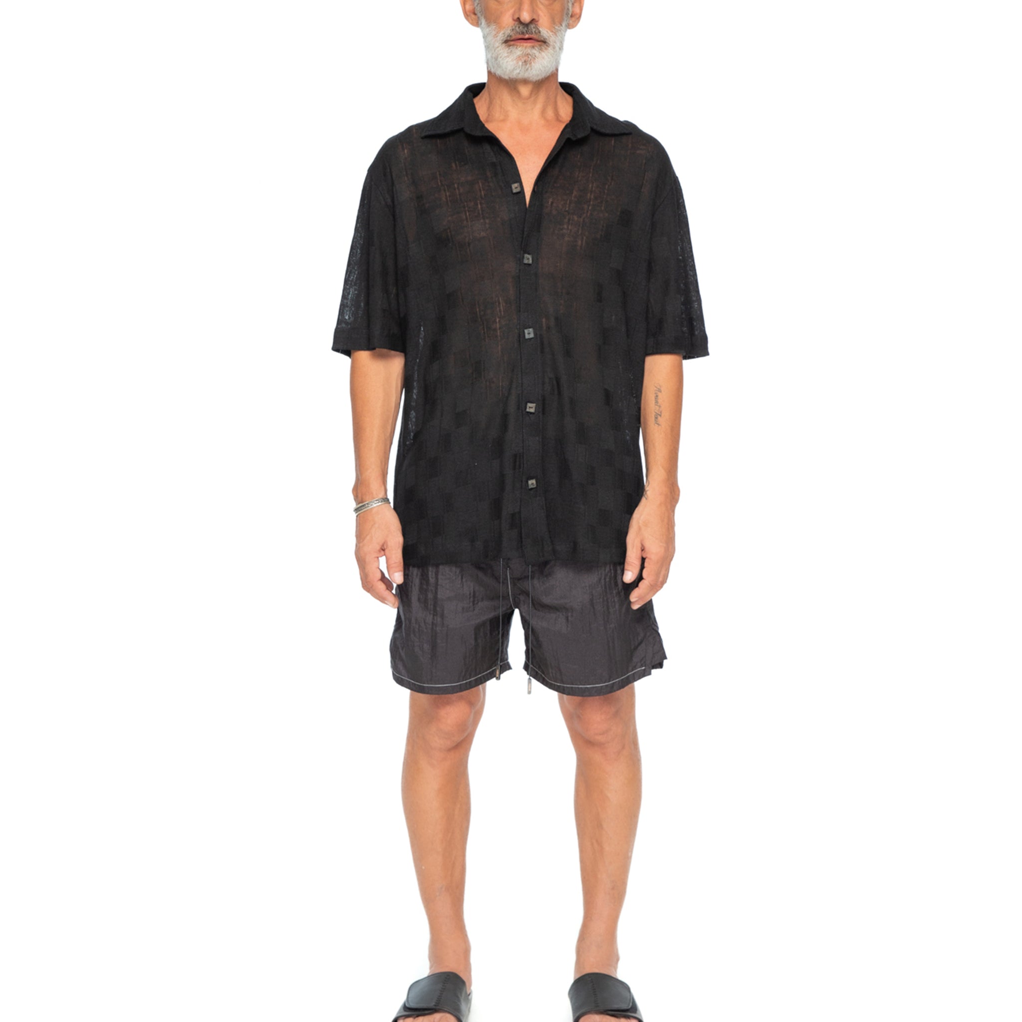 Linen Grid Button Shirts