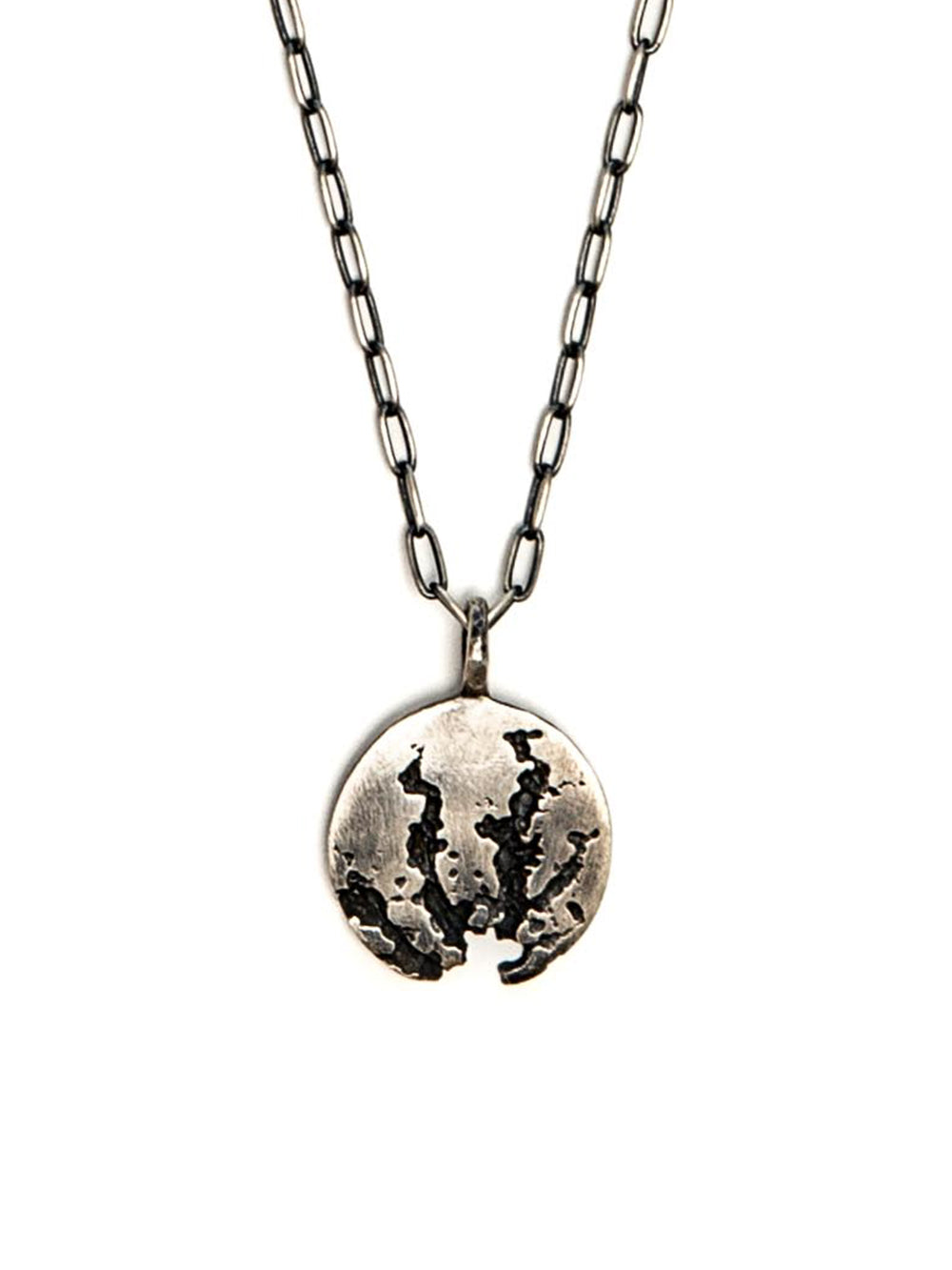 Oxidized Silver Pendant Necklace