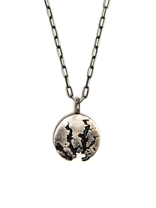 Oxidized Silver Pendant Necklace