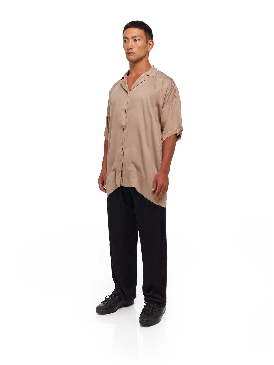 Satin Front Button Shirt