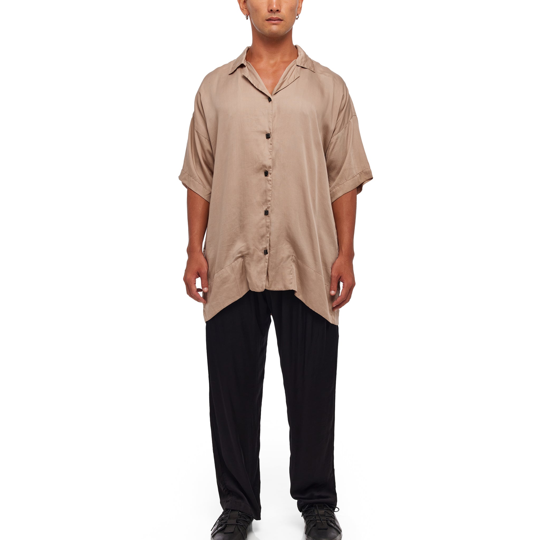 Satin Front Button Shirt