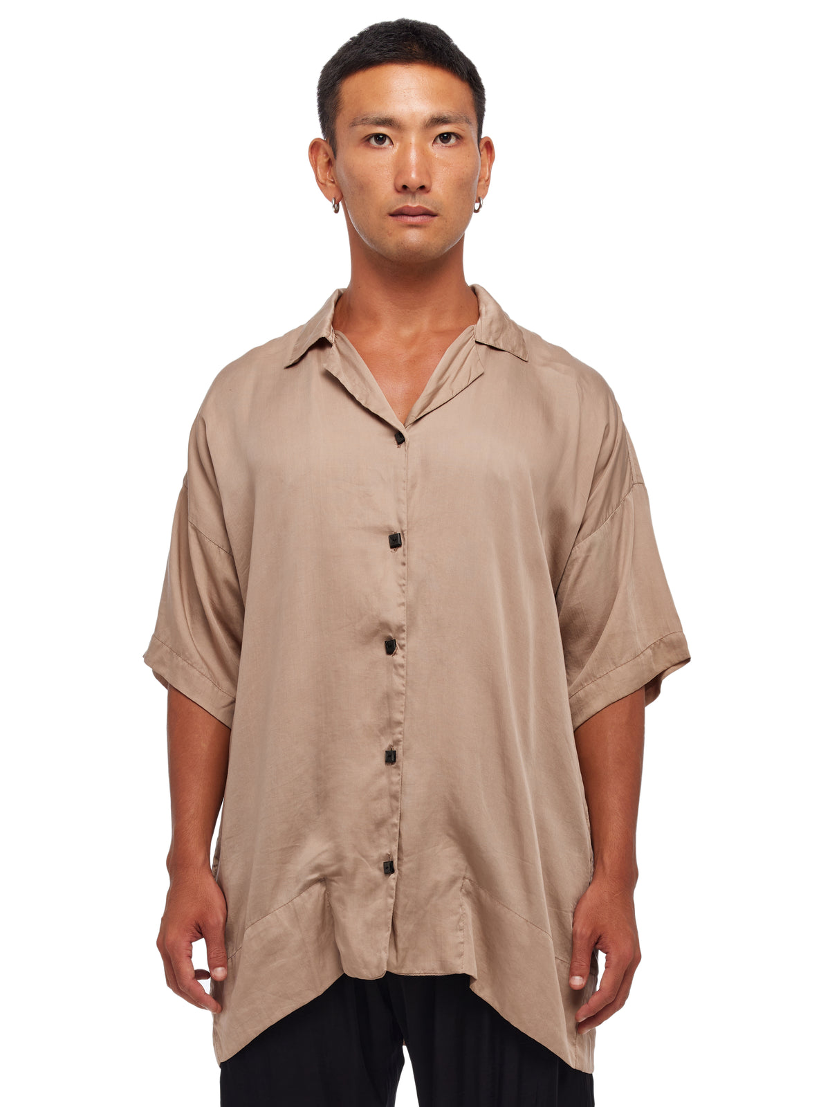 Satin Front Button Shirt