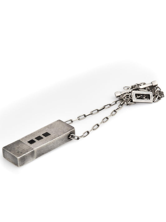 Silver USB Necklace