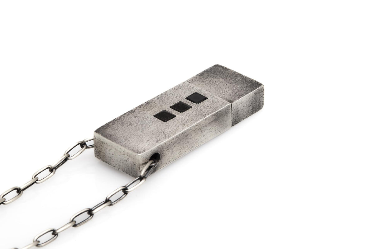 Silver USB Necklace