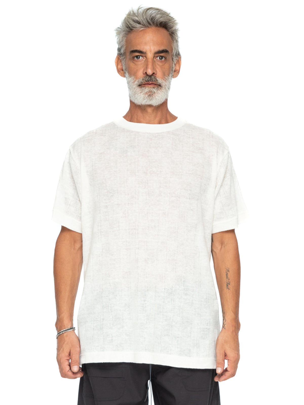 Square Pattern Linen Tee