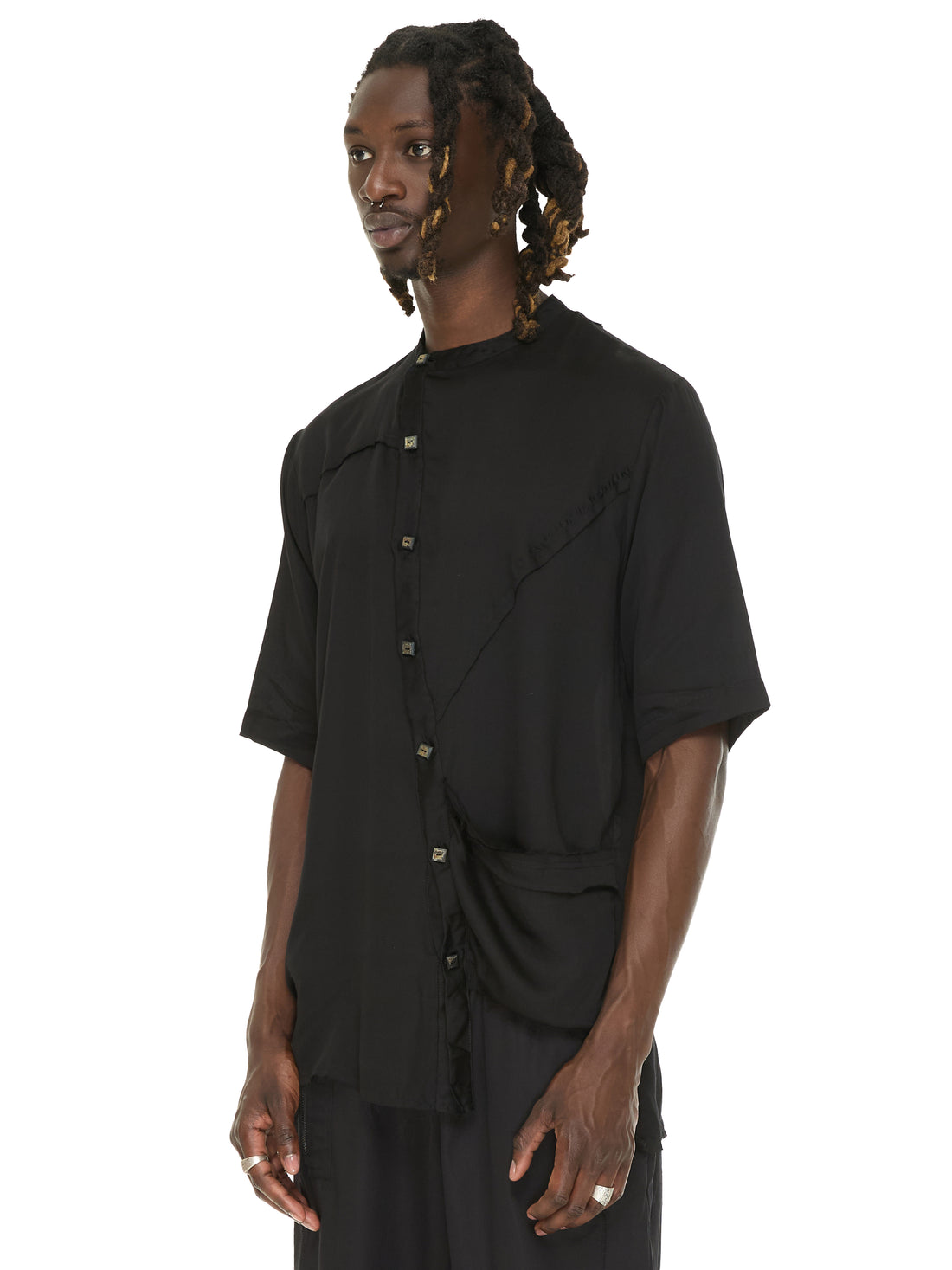 Asymmetry Lyocell Button Shirts