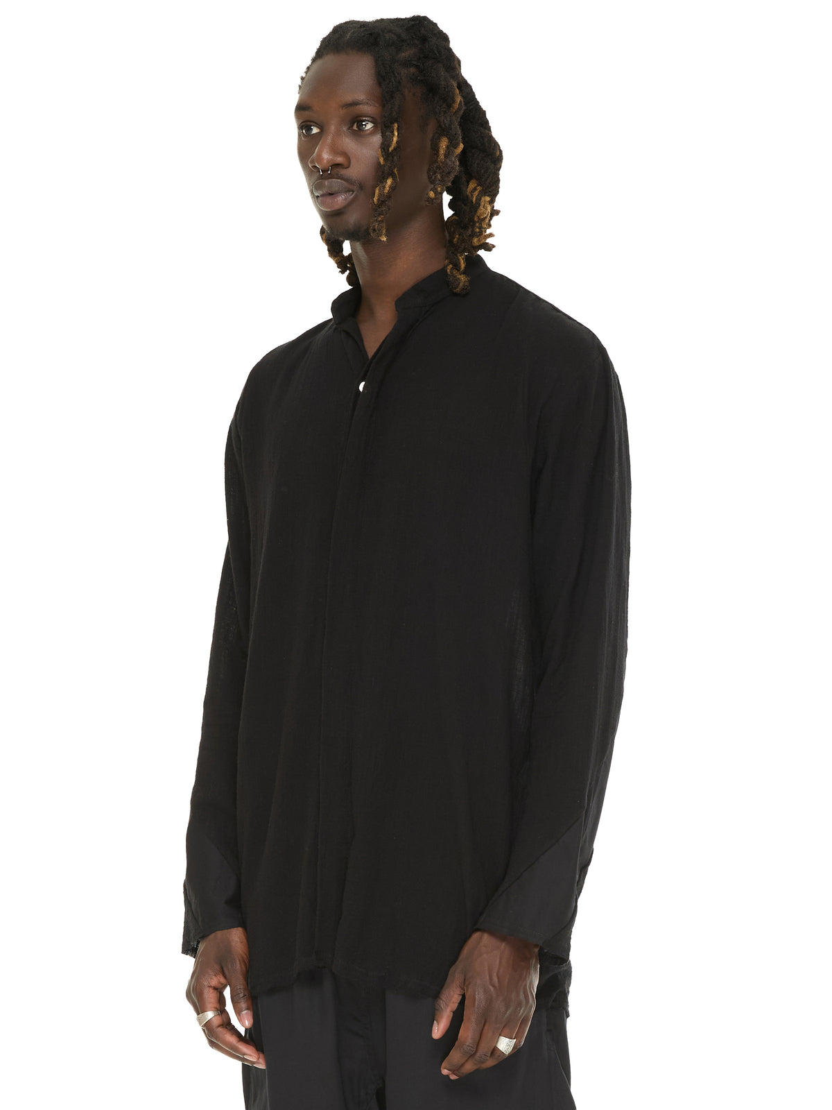 Panelled Cotton Long Sleeve Shirt