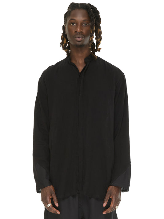Panelled Cotton Long Sleeve Shirt