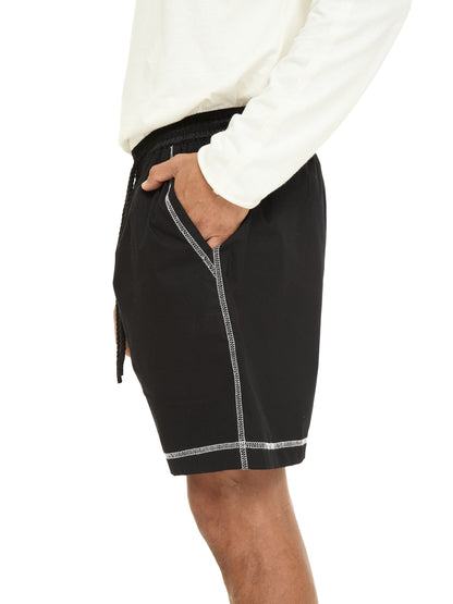 Contrast-Sticth Cotton Shorts