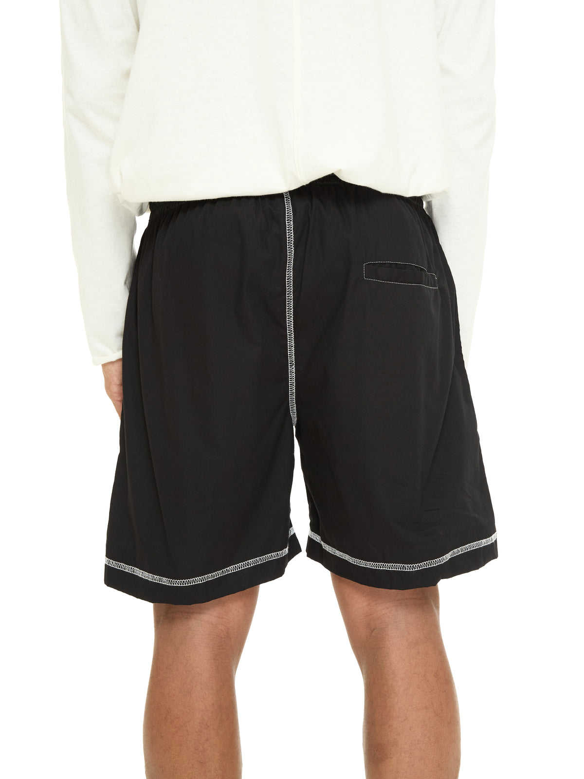 Contrast-Sticth Cotton Shorts