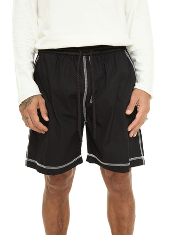 Contrast-Sticth Cotton Shorts