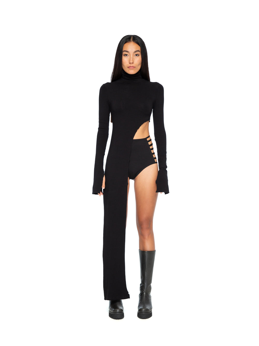 Asymmetrical Long Sleeve Dress