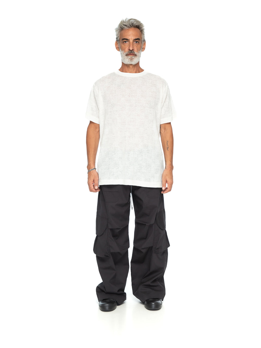 Square Pattern Linen Tee