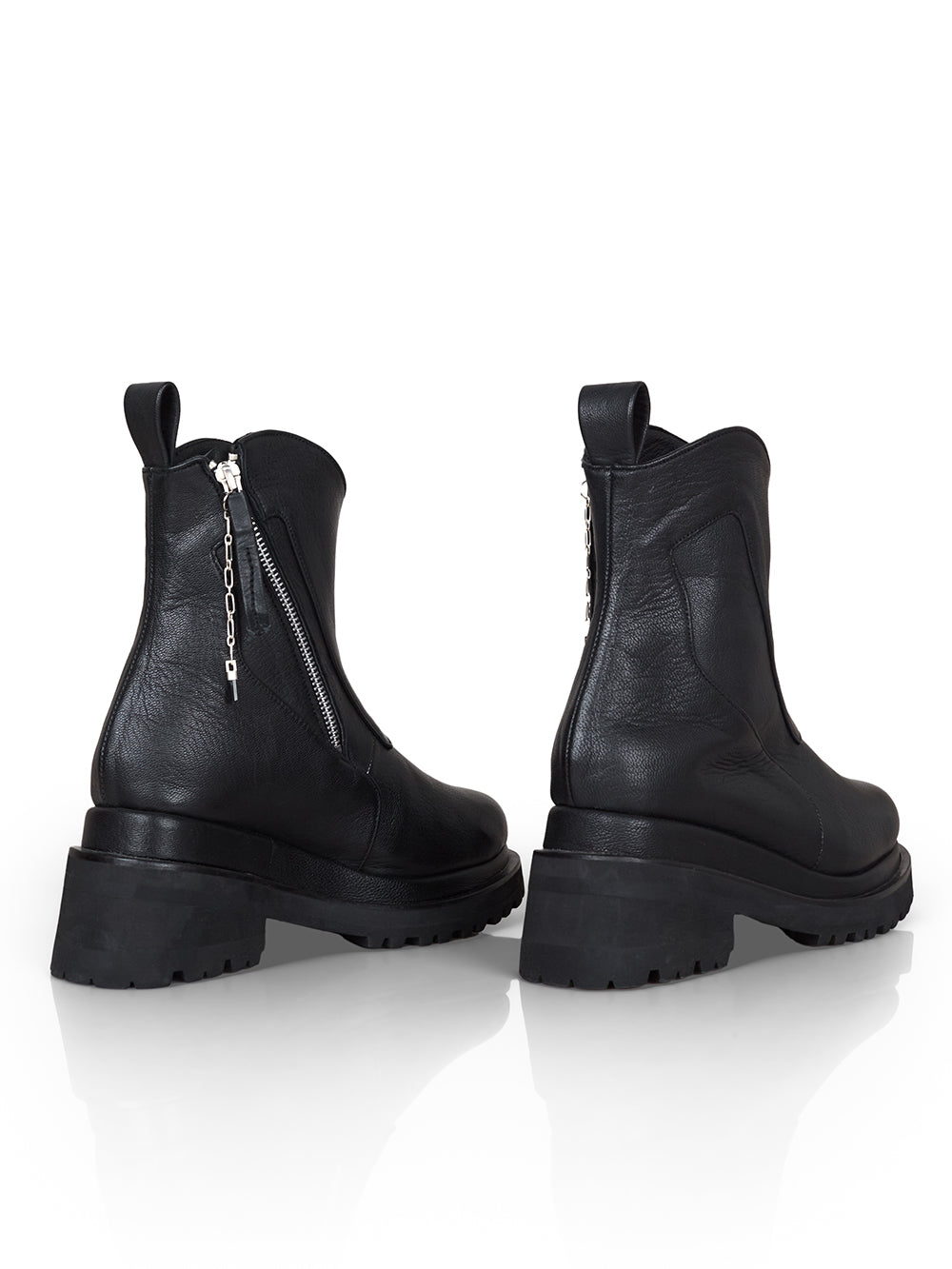 Side-Zip Goat Leather Boots