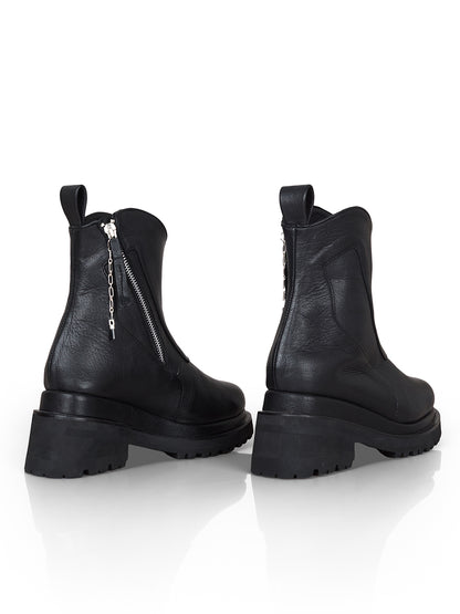 Side-Zip Goat Leather Boots