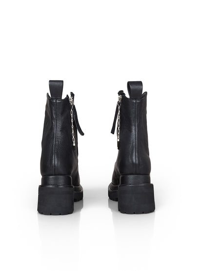 Side-Zip Goat Leather Boots