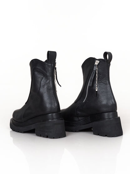 Side-Zip Goat Leather Boots