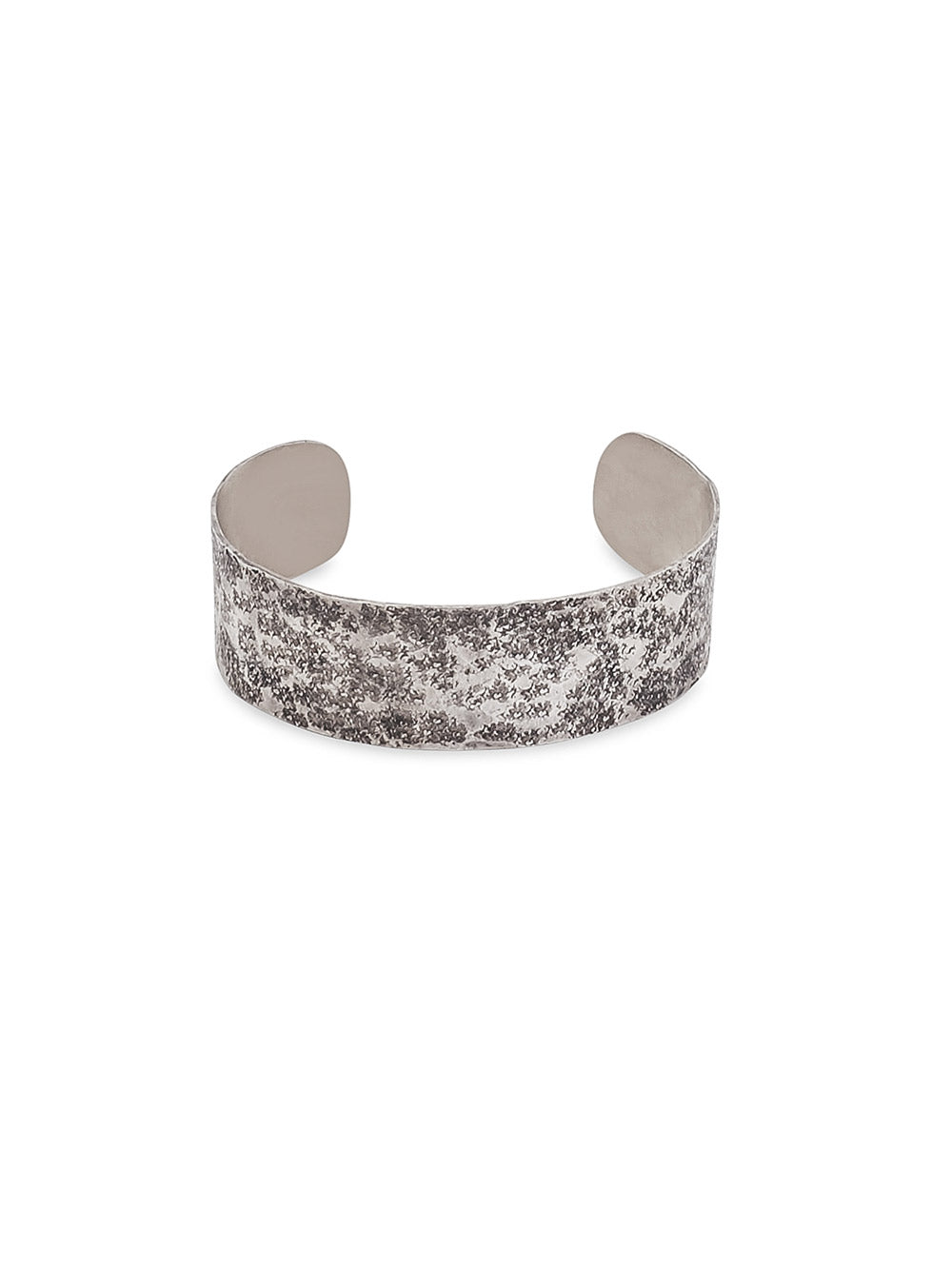 Frosted Wide Silver Bracelet