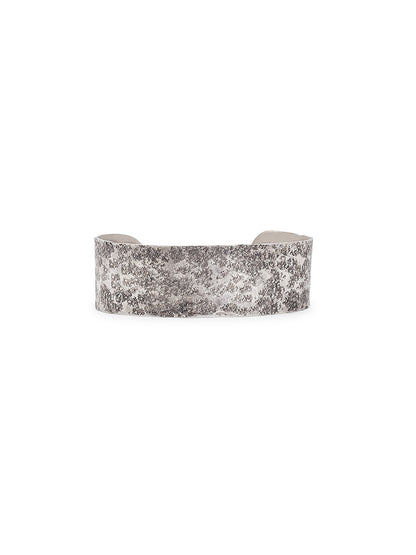 Frosted Wide Silver Bracelet